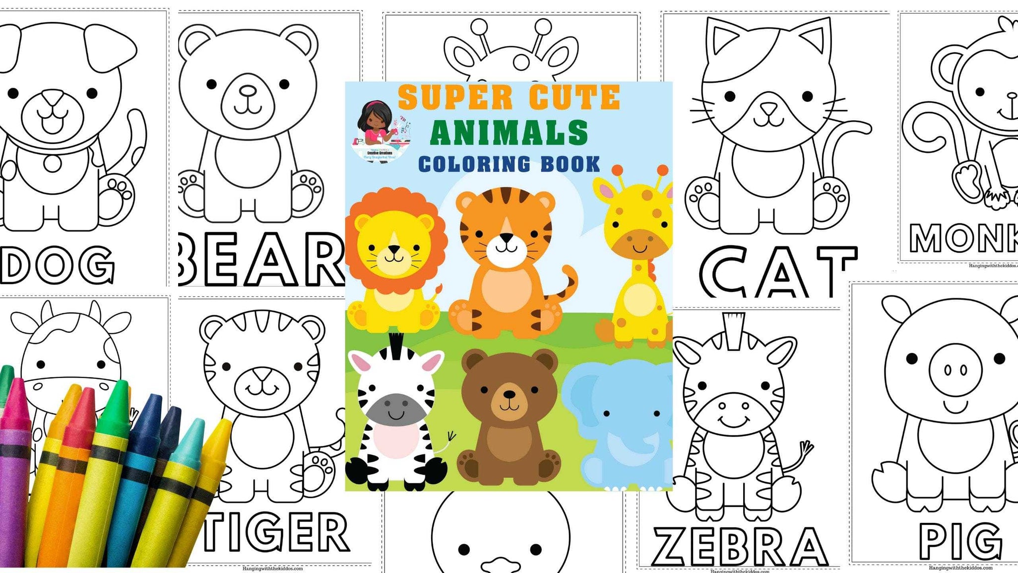 animals coloring book printable colouring book for kids and adults zoo animal farm animals hanging with the kiddos