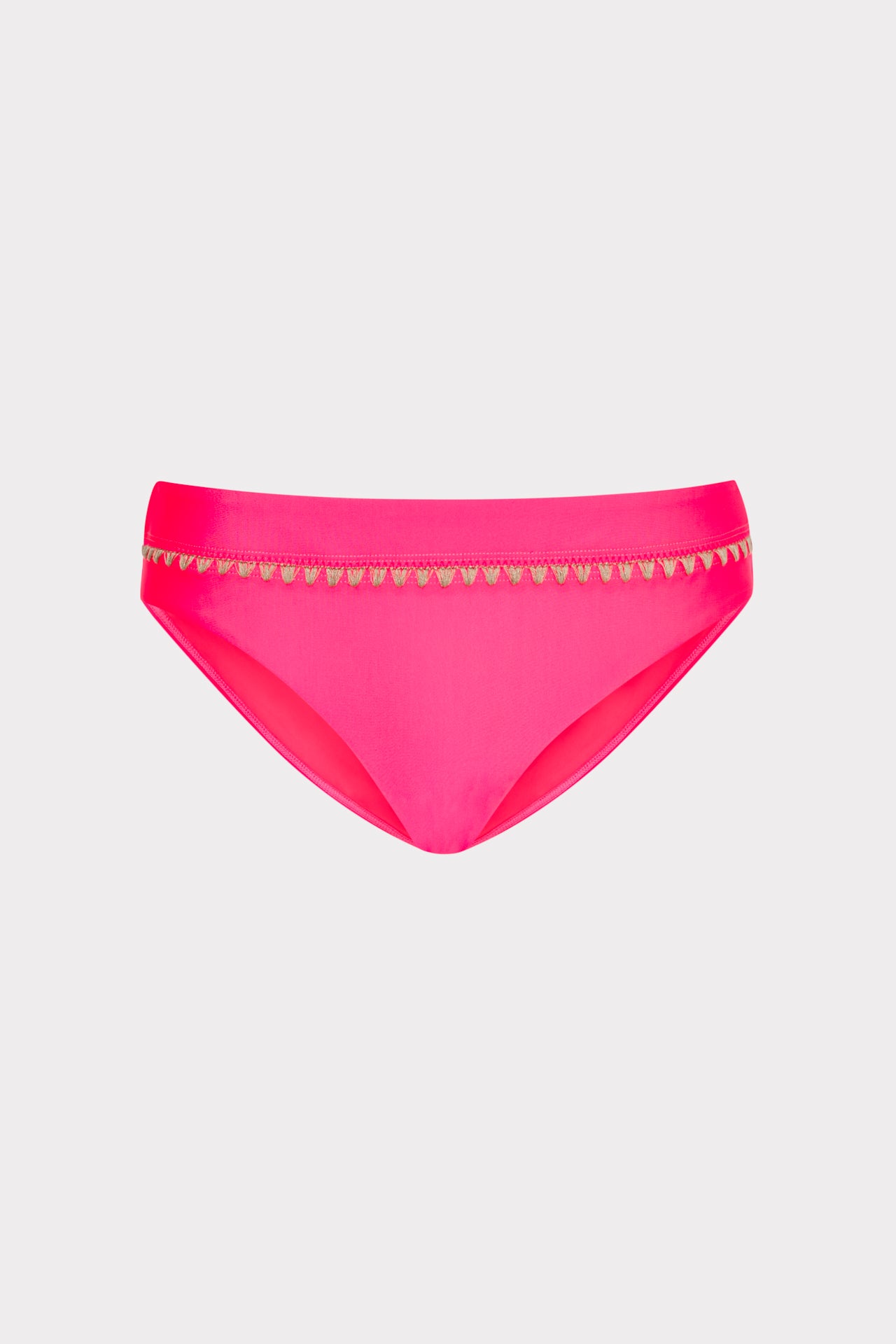Milly Cabana Crochet Stitch Bikini Bottom In Pink/tan