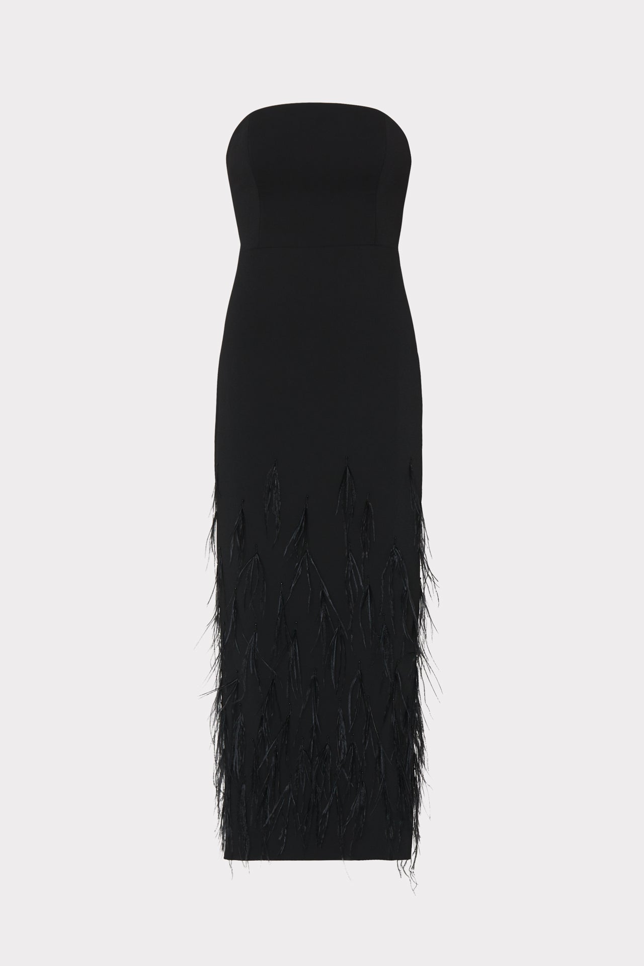 Defiant Boutique Black Feather Trim Mini Dress Large