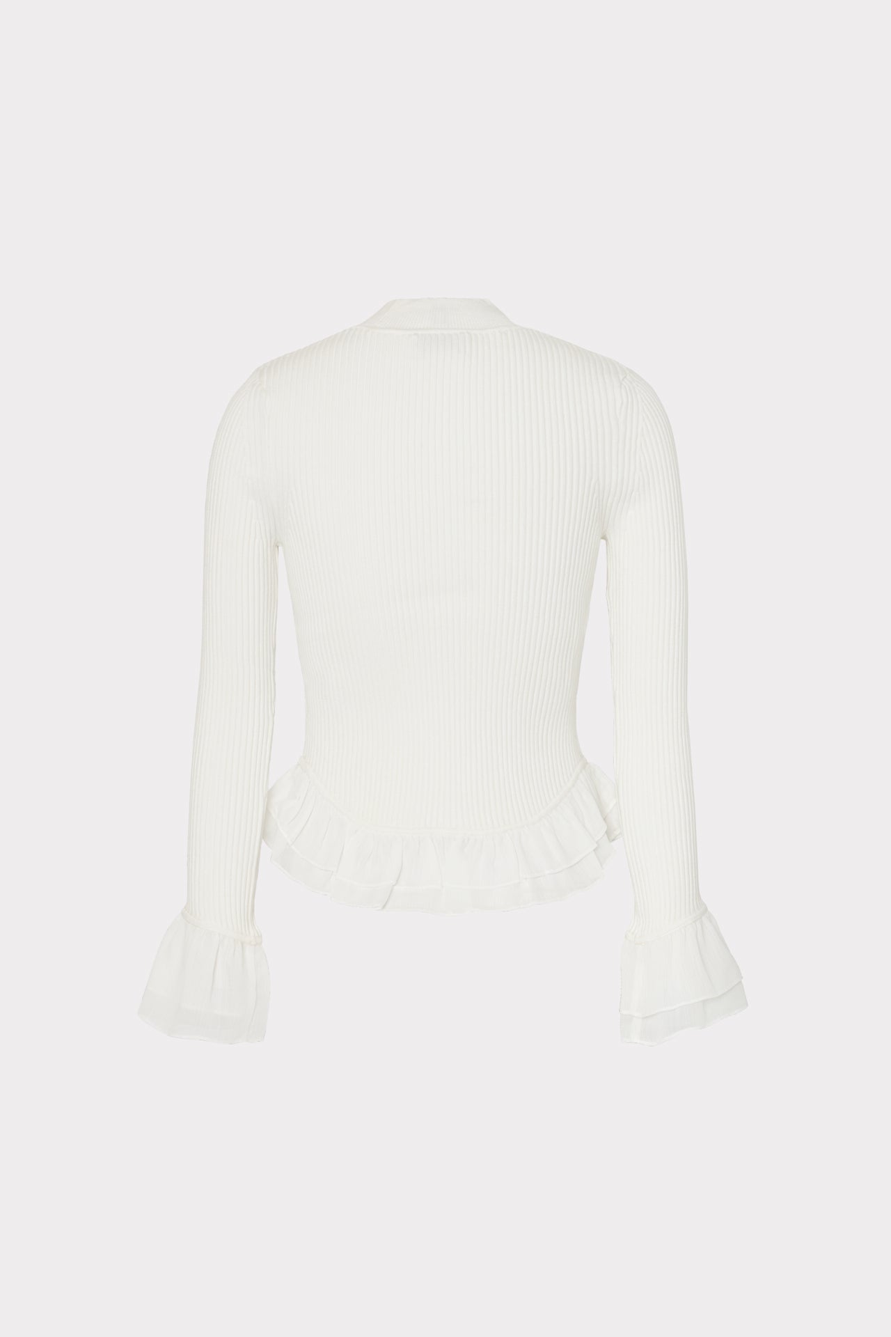 Ruffle Knit Mock Neck