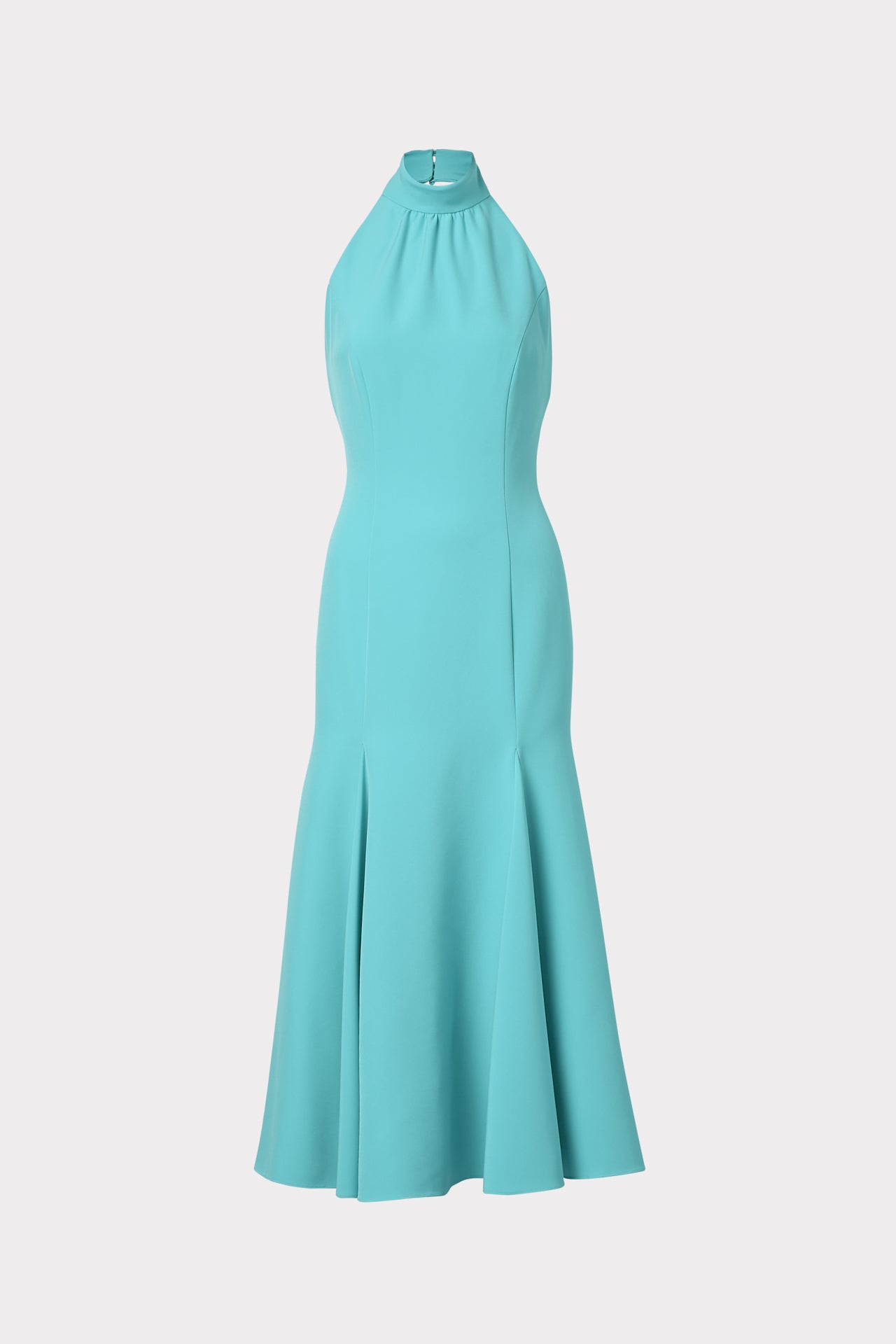 Milly Penelope High Neck Cady Dress In Turquoise