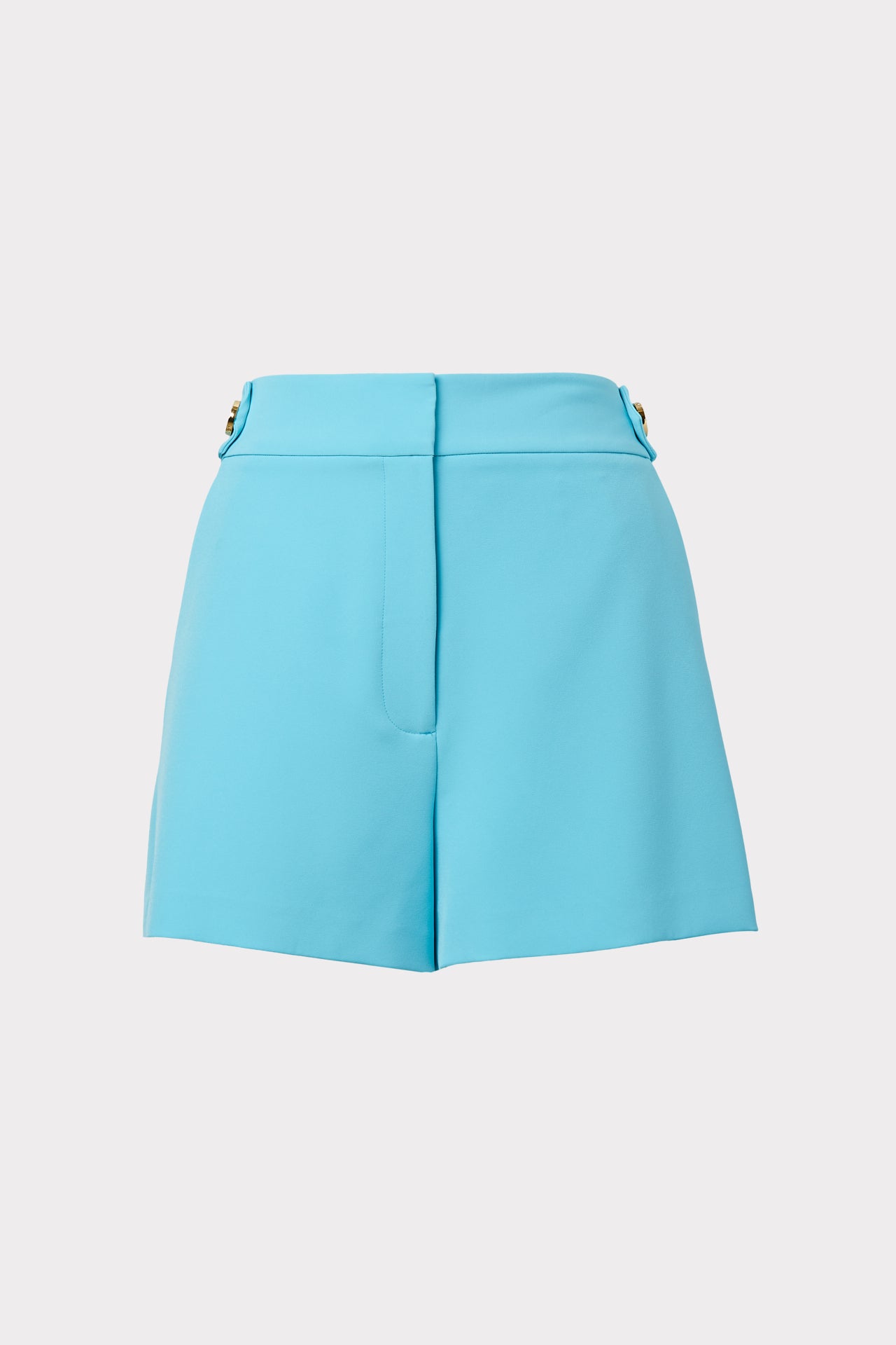 Milly Aria Cady Button Shorts In Turquoise