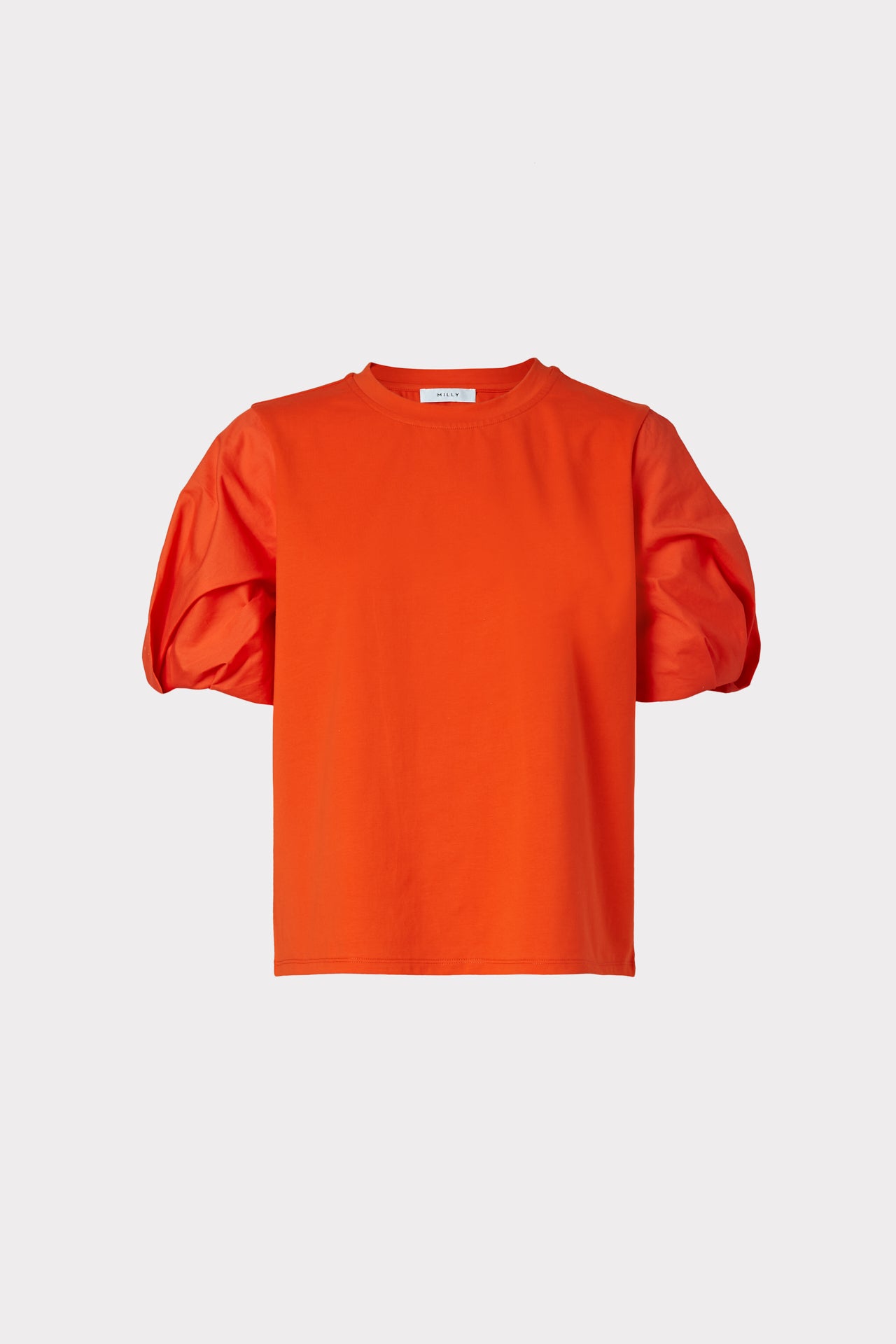 Milly Monica Jersey Poplin Combo Tee In Coral