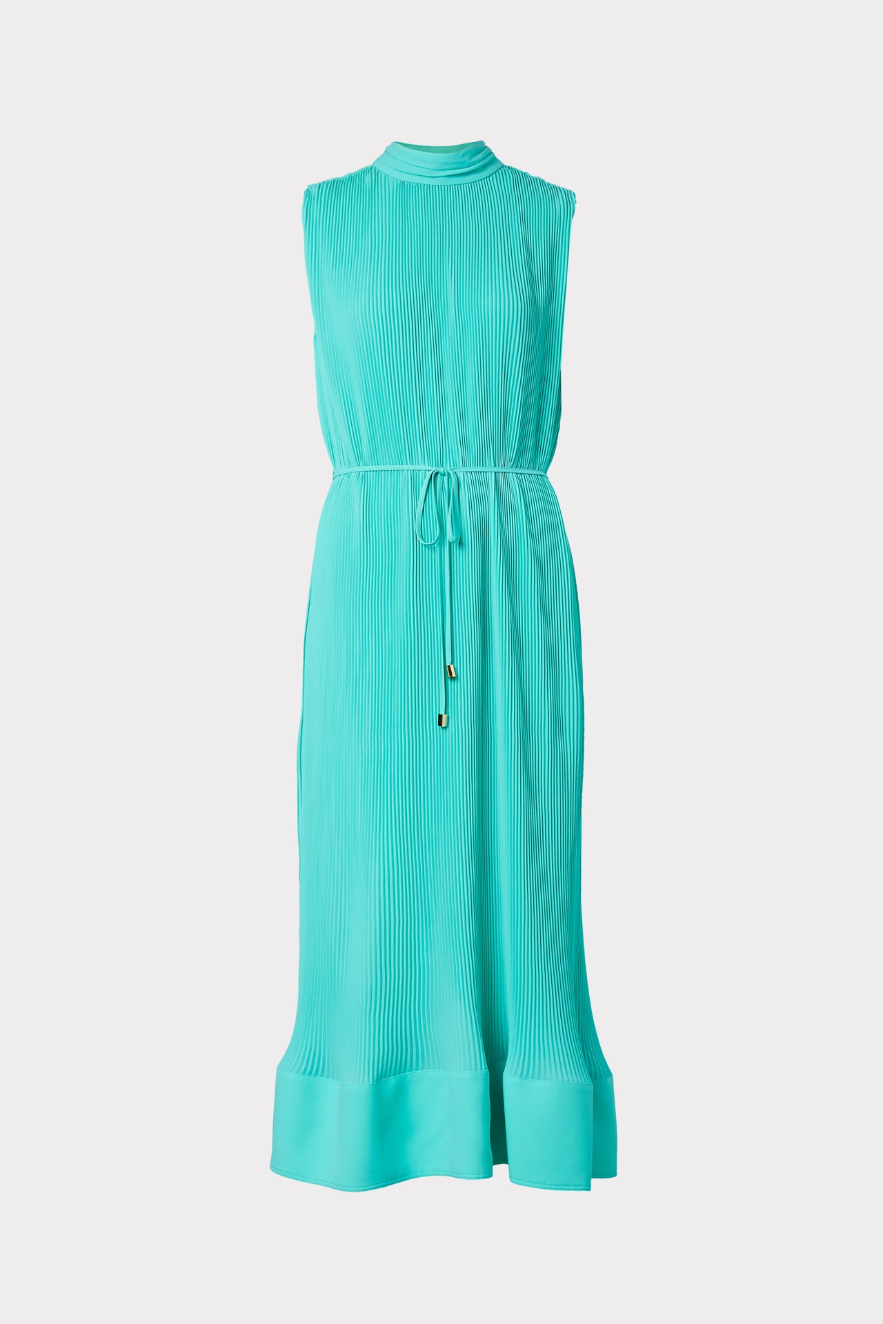 Milly Melina Solid Pleated Dress In Mint