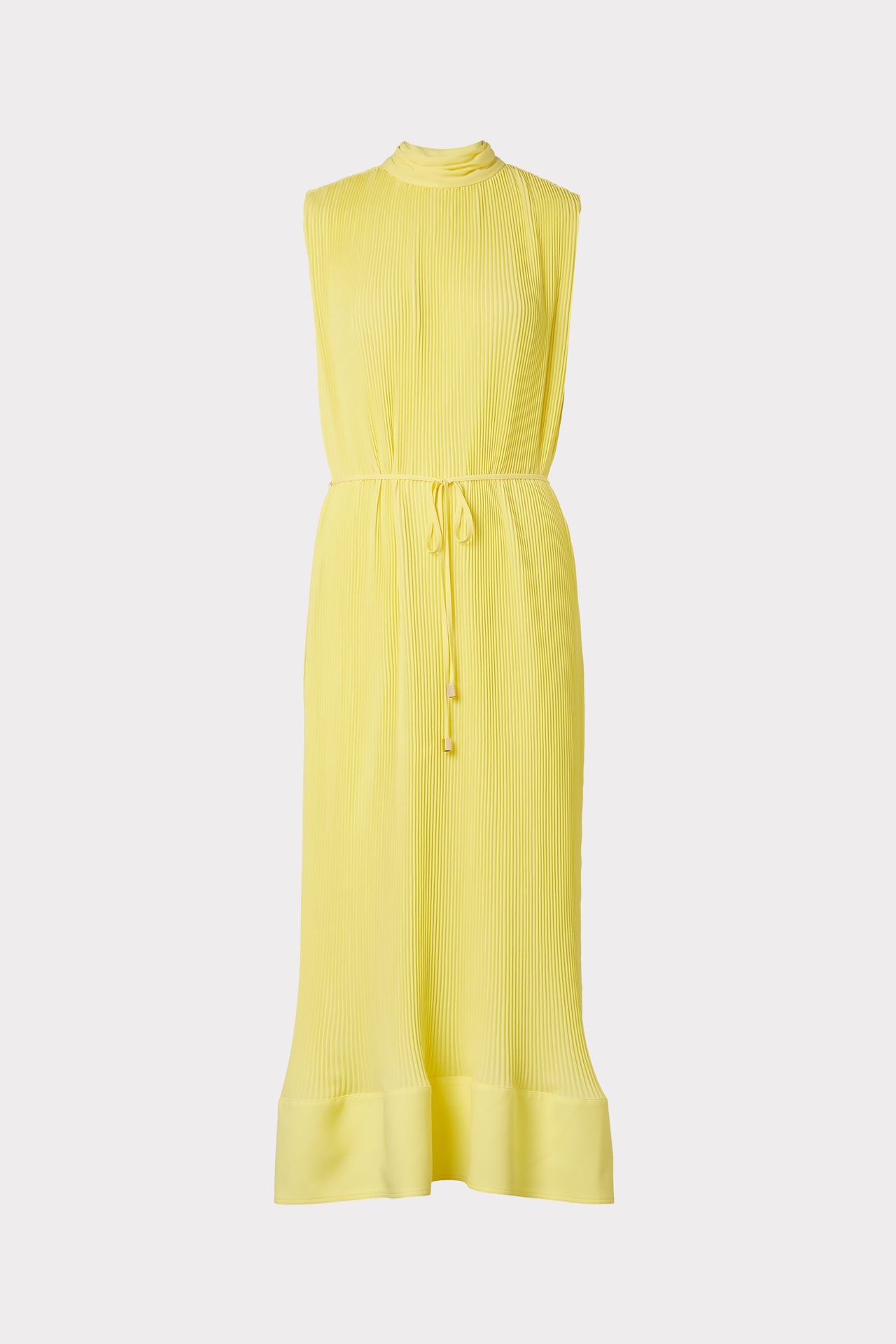 Milly Melina Solid Pleated Dress In Yellow