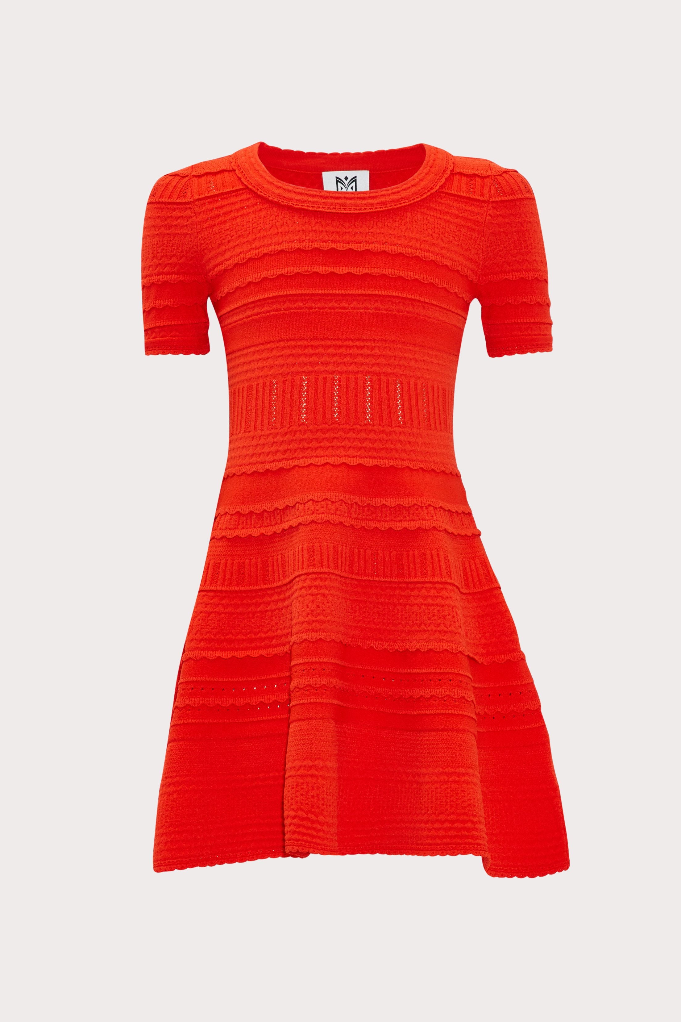Milly Minis Textured Tech Dress In Tomato