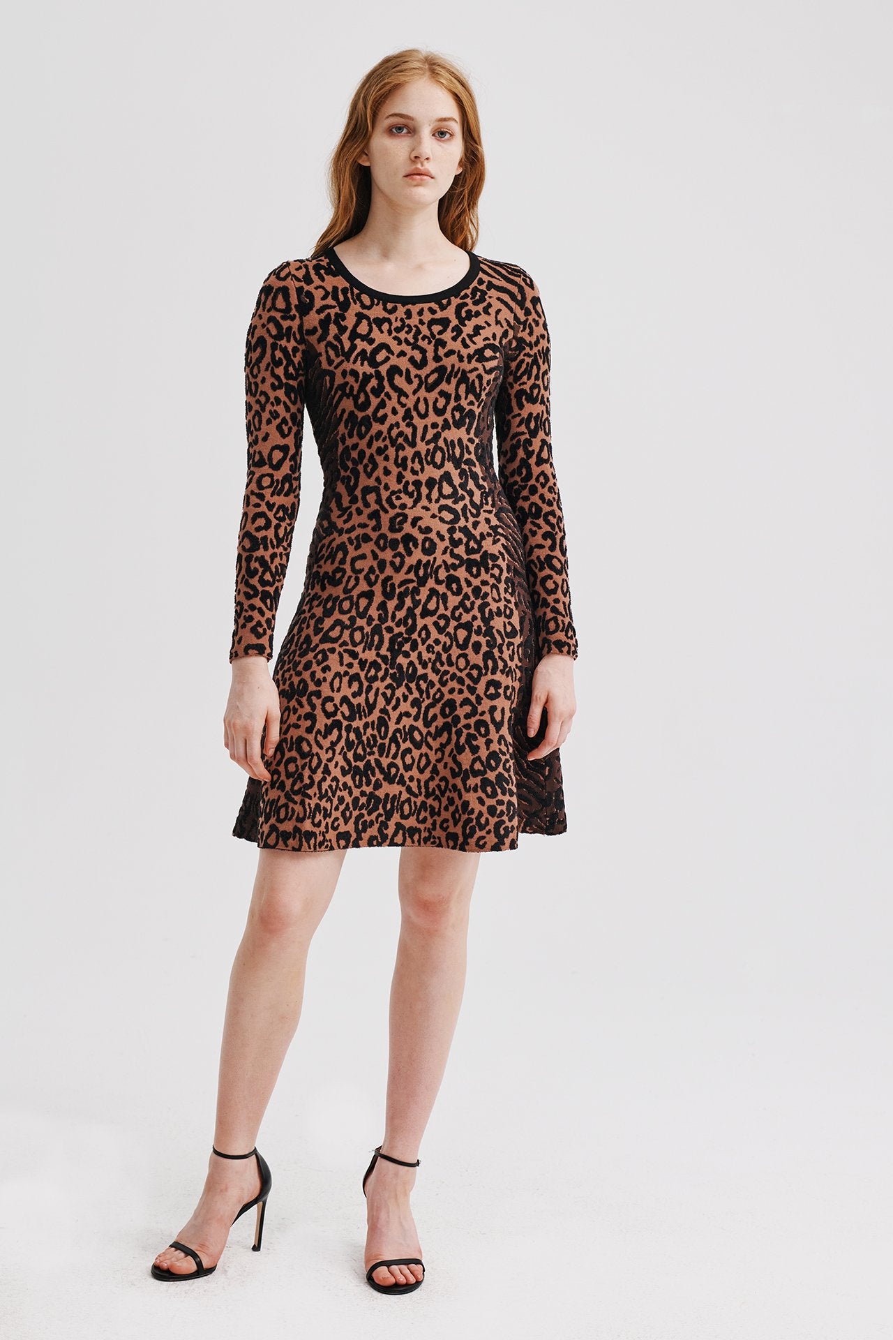 MILLY ANIMAL PRINT FIT & FLARE DRESS