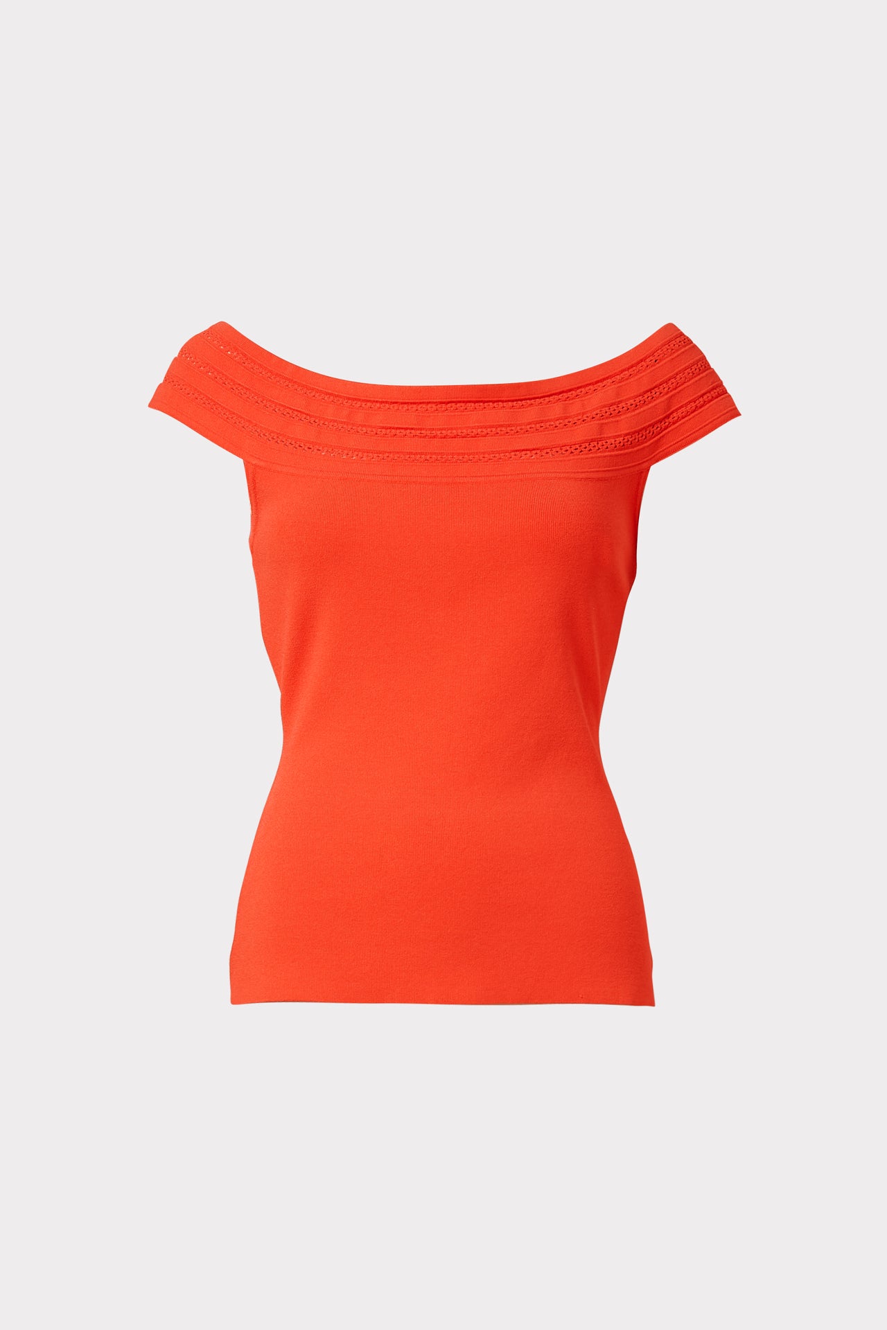 Milly Pointelle Band Tank In Summer Coral