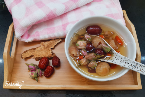 red dates and rose and bai zhu beauty soup