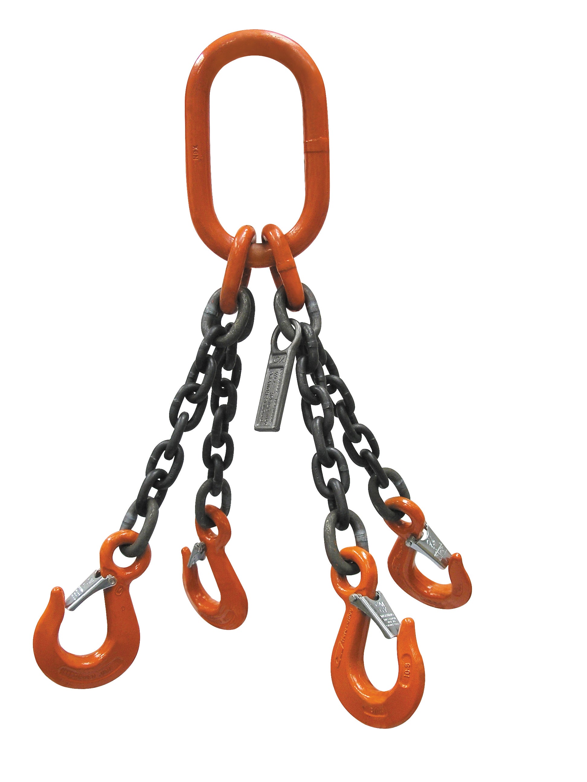 Imported - Wire Rope Sling - Four Leg w/ Latched Sling Hooks - Rope Dia: 1  inch - Length 12 ft