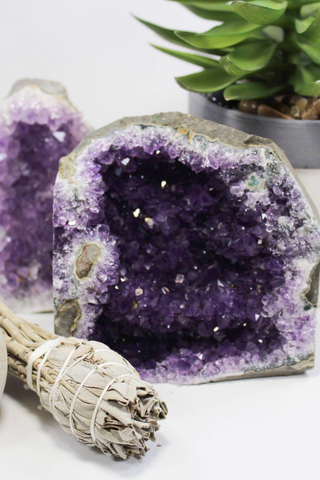 Amethyst crystals smudge stick spirit gypsy healing