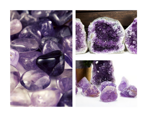 Amethyst tumbled crystals healing reiki purple