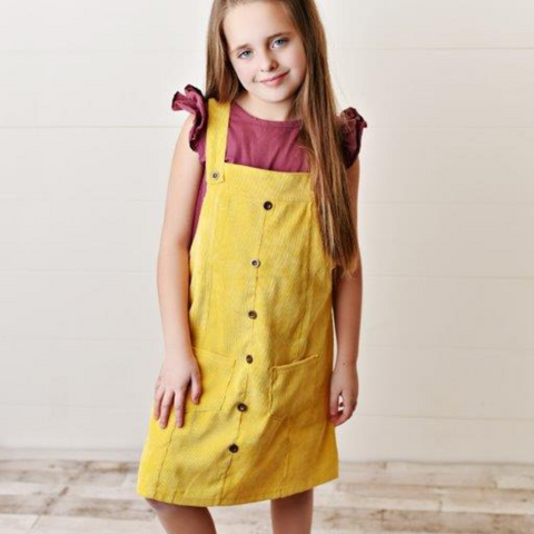 Playtime Mustard Yellow Flutter Sleeve Romper