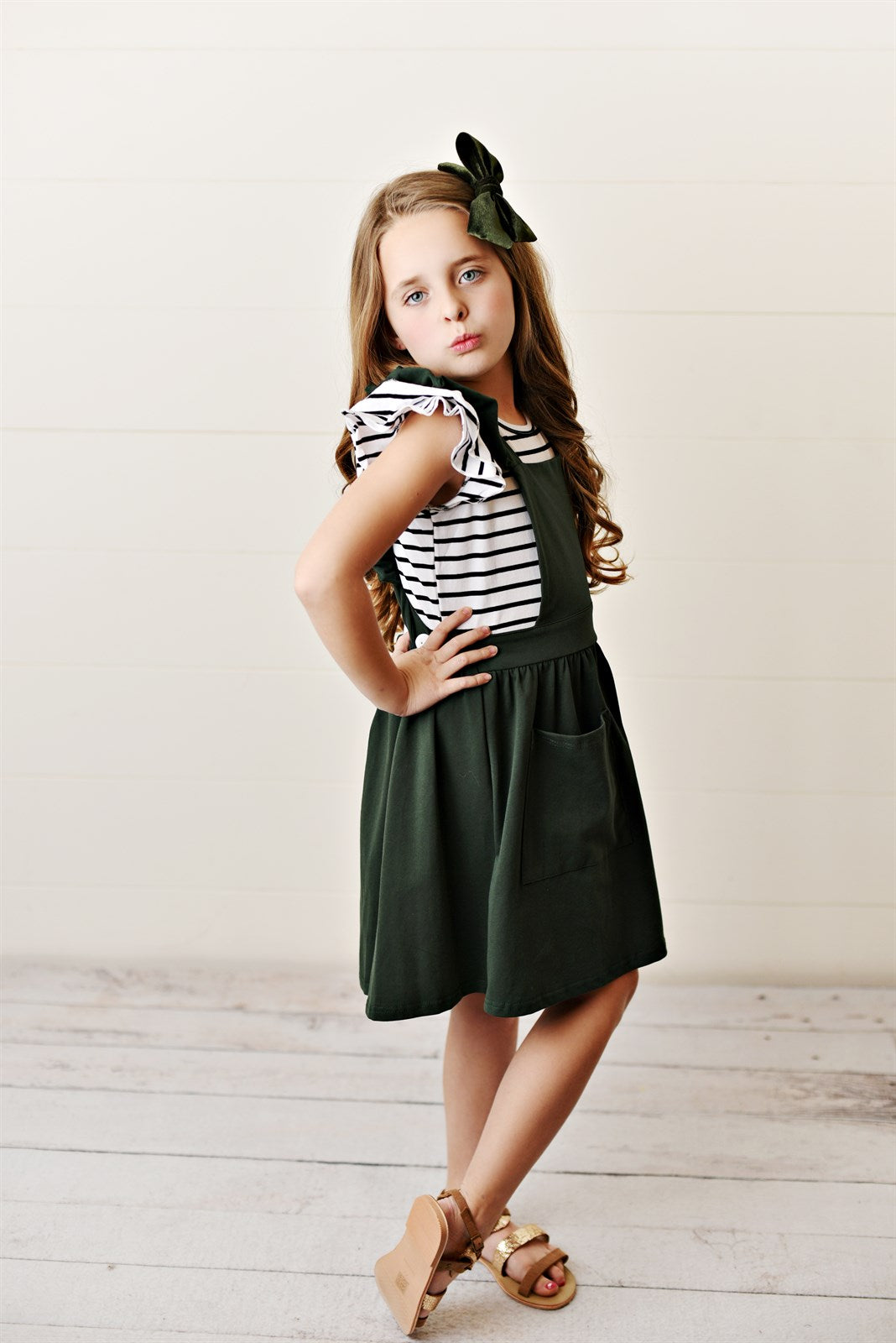 army pinafore dress