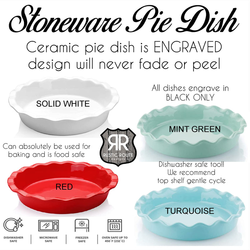 Ceramic Pie Dish- Personalized Pie Plate | Hand written recipe | Favorite Recipe Pan | engraved baking dish | Display Pie Pan | Bridal 