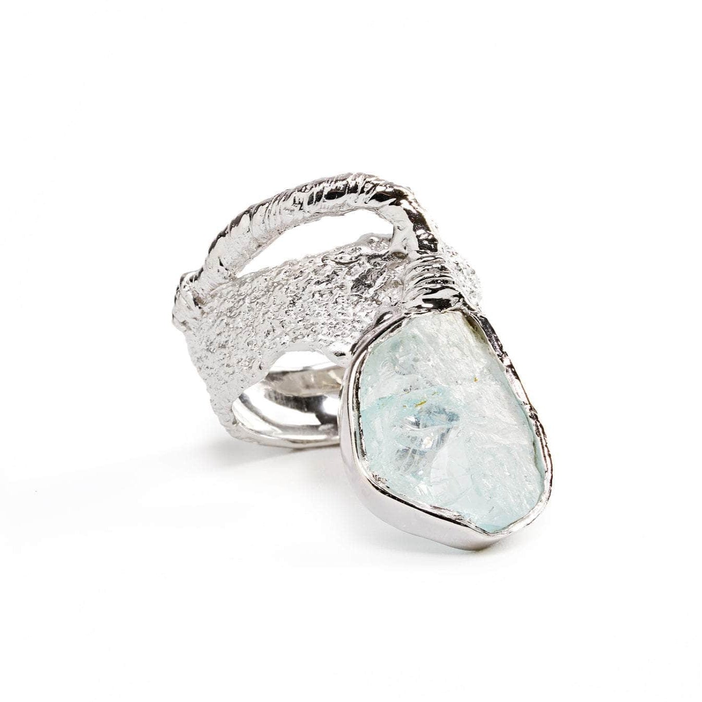 Tella Aquamarine Rough Ring