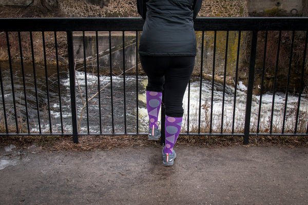 Niagara Region resident wearing Odd Duck compression socks