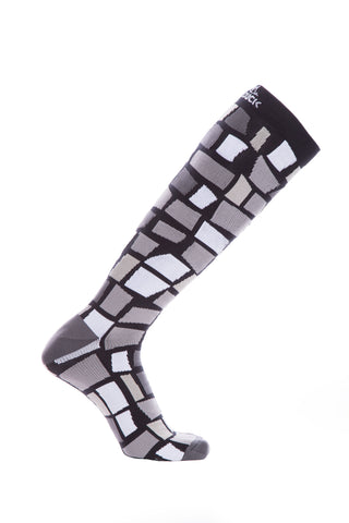 black grey gray and white compression sock