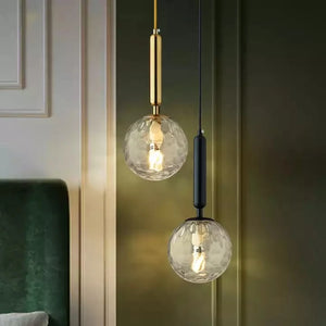 Modern Pendant Lamp Luxurious Gold Glass Ball Lampshade Hanging Lights Fixtures For Dining Room Bedroom Decoration Lighting - KUYKTHTR