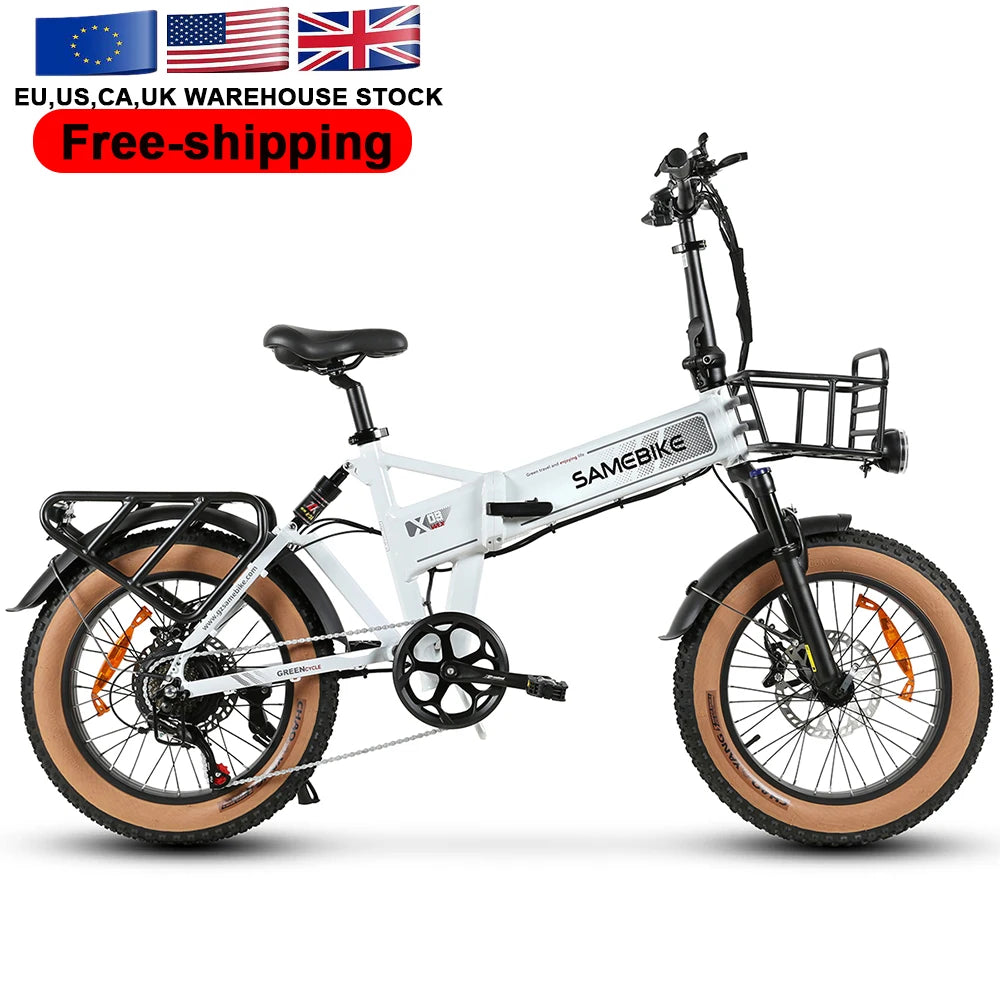 EU Warehouse 20 Inch Aluminum Alloy 1000W Strong Motor 48V15AH Long Range Electric Fat Tire Folding Hybrid Bike
