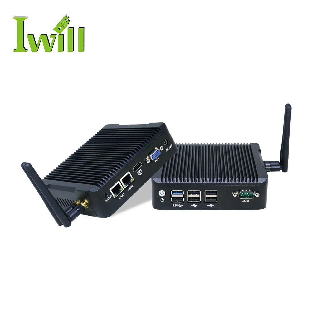 IWILL fanless mini pc computer desktop J1900 quad core nano mini pc with Dual RS232 Dual Lan industrial computer