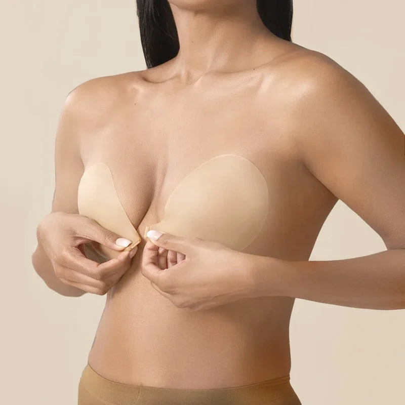 JINGRUI Strapless Sexy Lingerie Wedding Night Party Dress Swimwear Adhesive Solid Silicone Bra