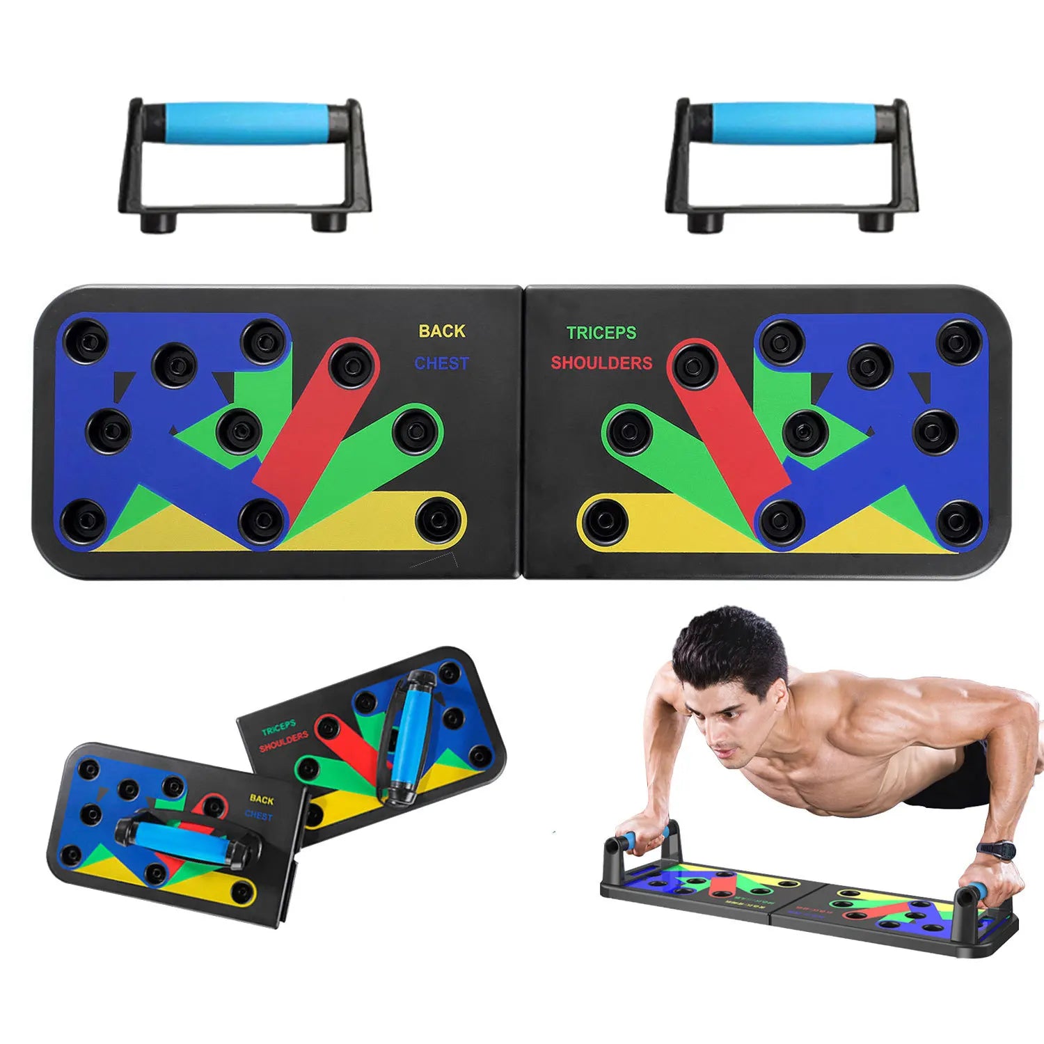 Folding Multifunctional Push-up Bracket Board Gym Foldable Fitness Push Up Board Fitness Abdomen Push up rack Board