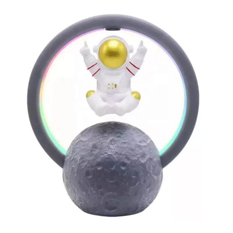 Lonvel Newest Cartoon Speaker With RGB Flashlight Spaceman Magnetic Levitation Speaker Desktop Computer lamp Wireless Speaker