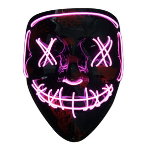 Halloween 10 colors stock led purge mask el wire flashing party PVC lighting mask - KUYKTHTR