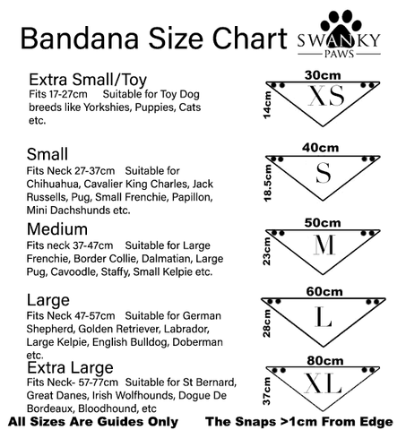 Bandana Size Chart