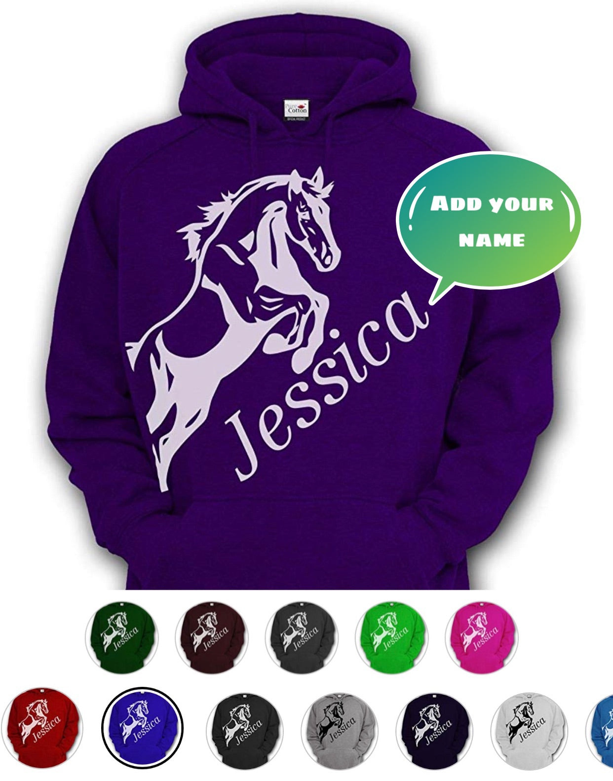 horse riding hoodies personalised