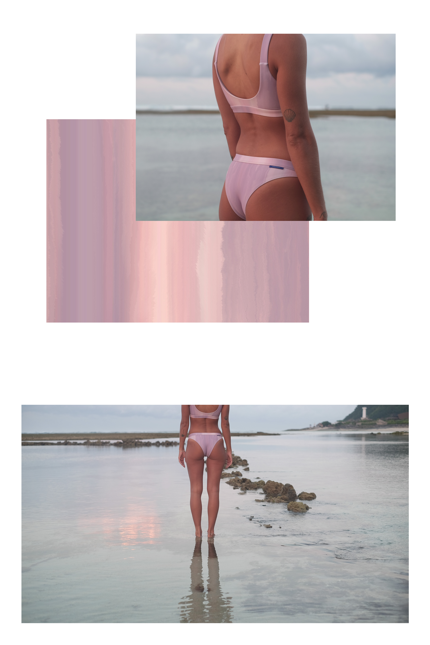Nusa surf bikini bottom in sunrise print