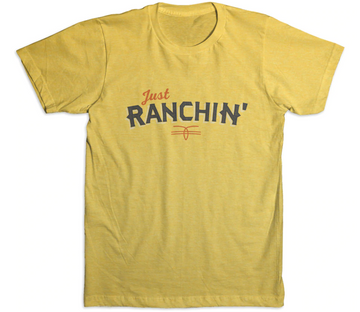 Yellow Just Ranchin' Tee Dale Brisby