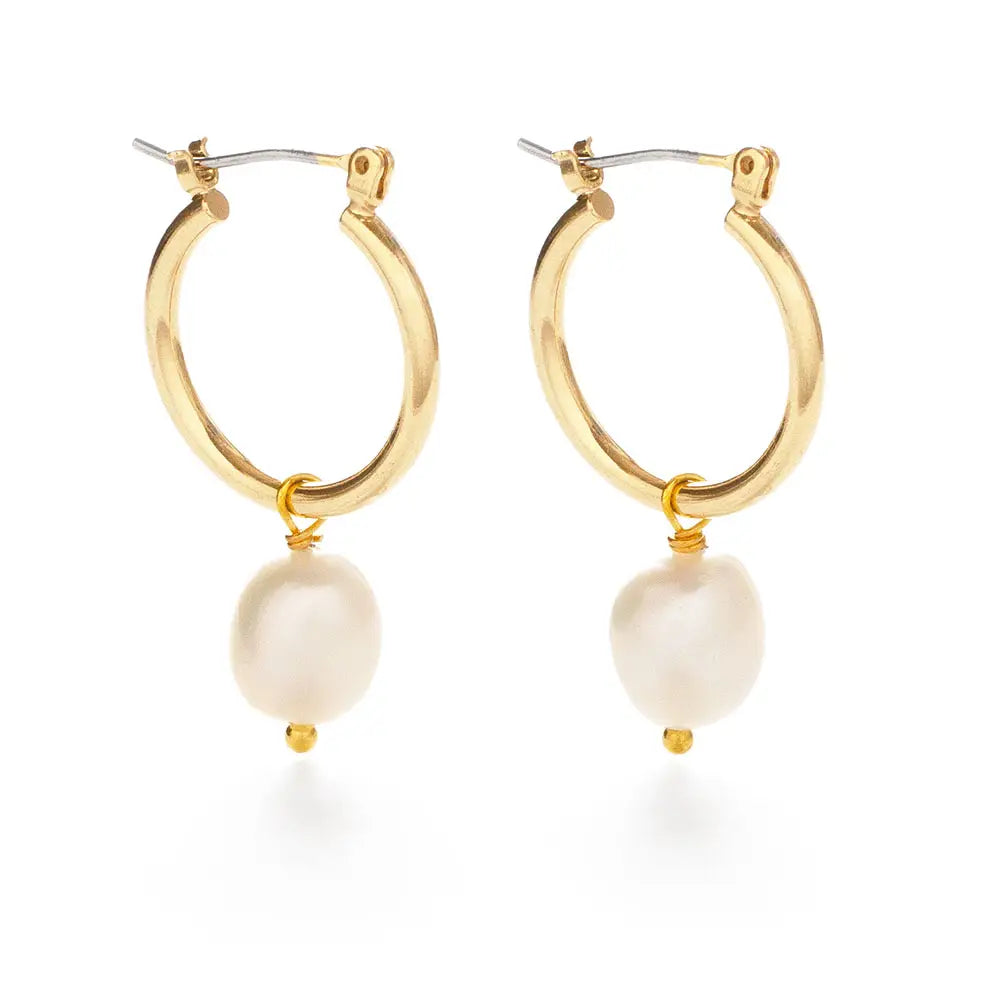 Pearl Hoop Earrings
