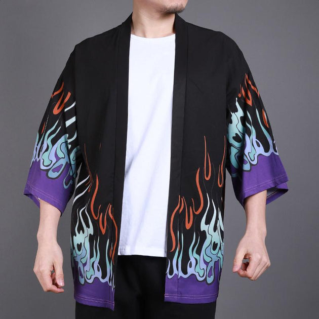 Blue Fire Kimono Cardigan Shirt – Kimonoshi
