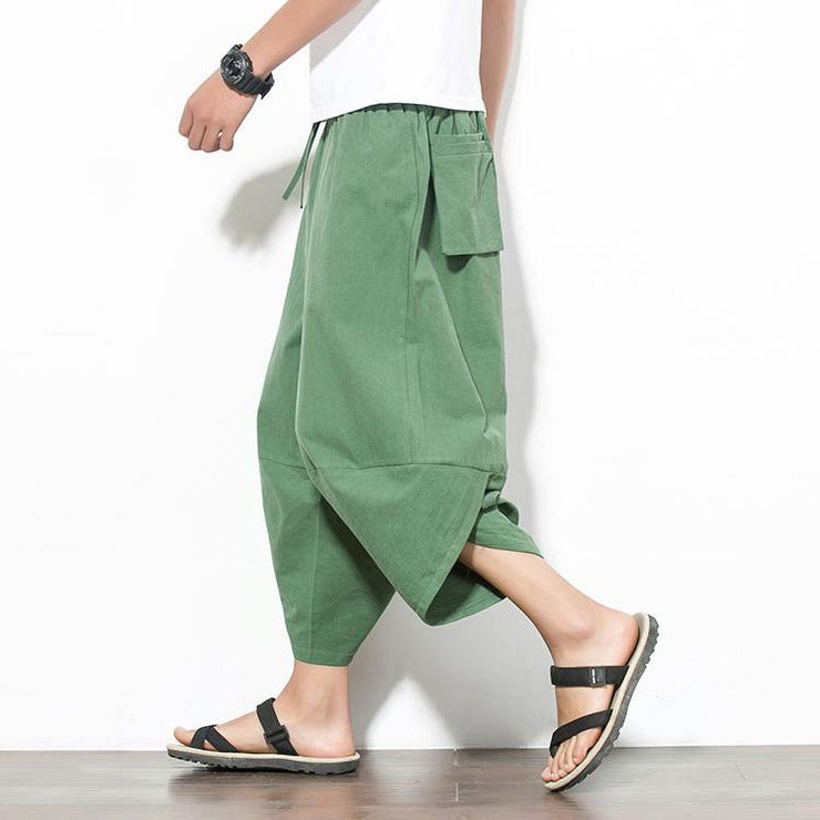 Solid Green Capri Cropped Pant – Kimonoshi