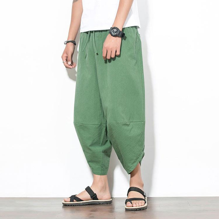 Solid Green Capri Cropped Pant – Kimonoshi