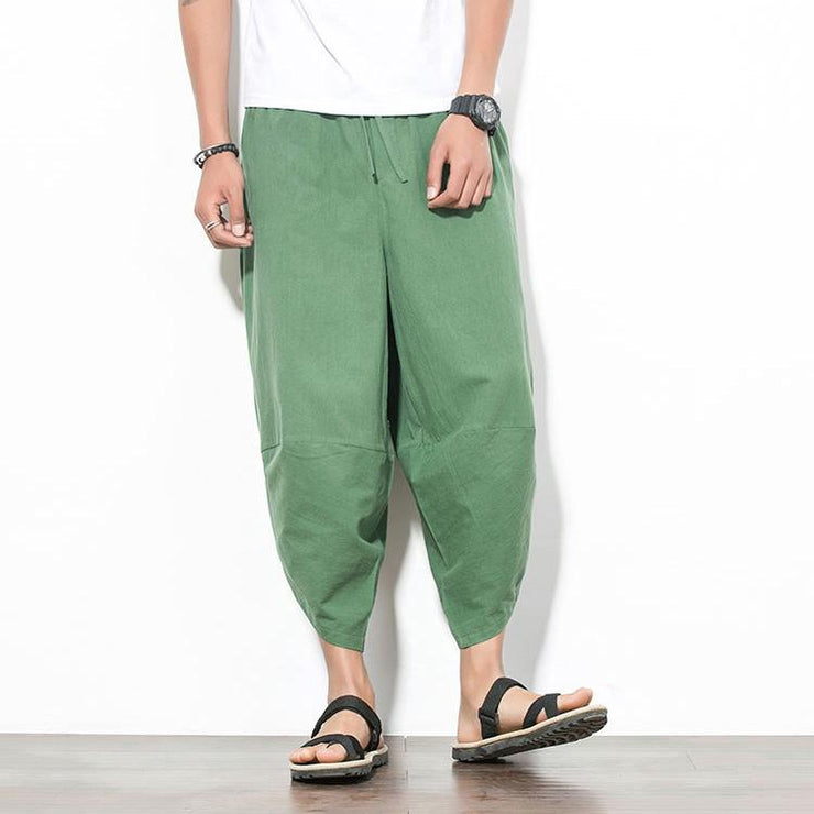 Solid Green Capri Cropped Pant – Kimonoshi