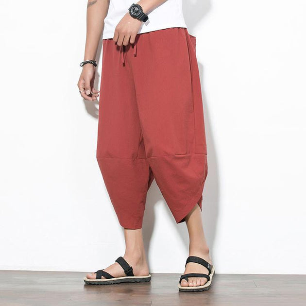 Solid Red Capri Cropped Pant – Kimonoshi