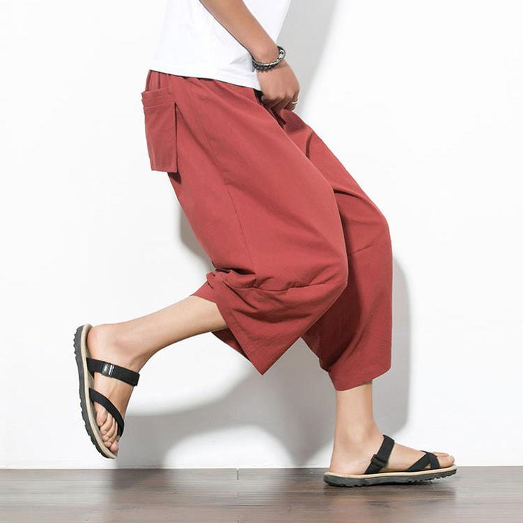 Solid Red Capri Cropped Pant – Kimonoshi