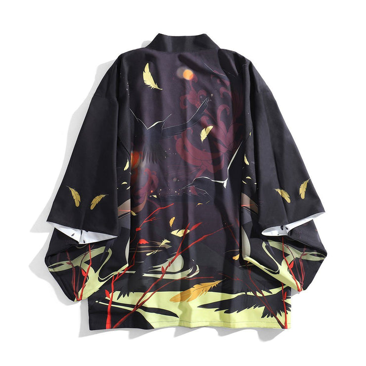 Reversible Black Hawk Haori Kimono Cardigan – Kimonoshi
