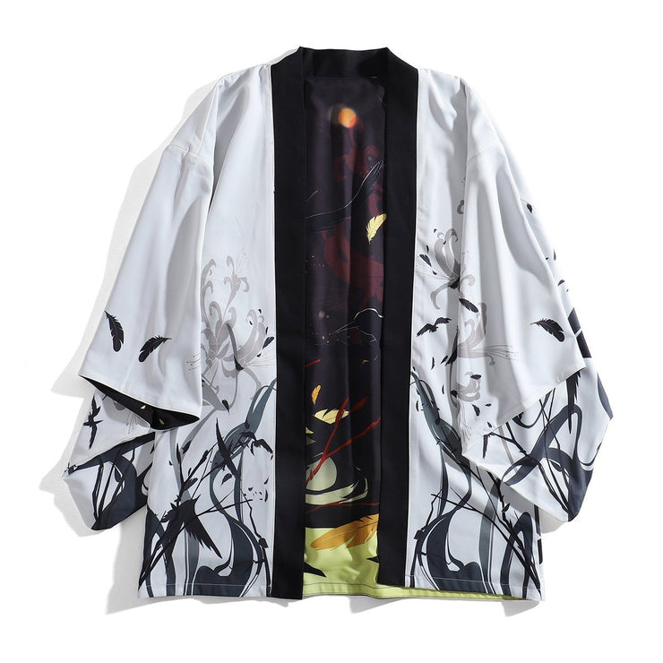Reversible Black Hawk Haori Kimono Cardigan – Kimonoshi