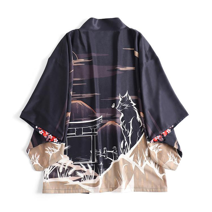 Reversible Fushimi Inari Shine Haori Kimono Cardigan – Kimonoshi