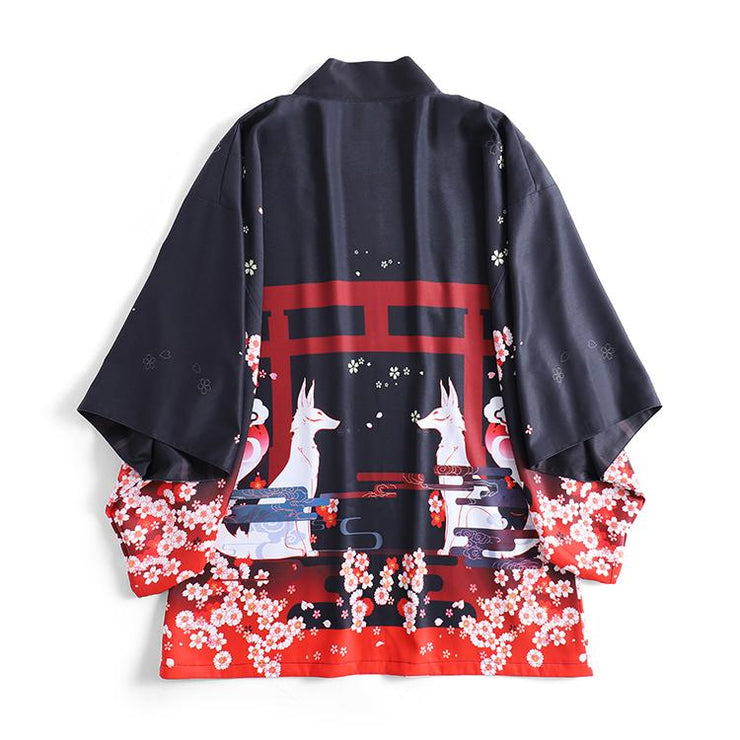 Reversible Fushimi Inari Shine Haori Kimono Cardigan – Kimonoshi
