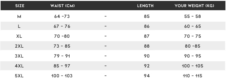 size chart