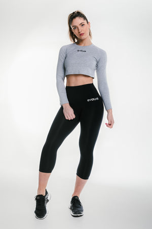 
                  
                    Load image into Gallery viewer, Long Sleeve Crop - Grey
                  
                