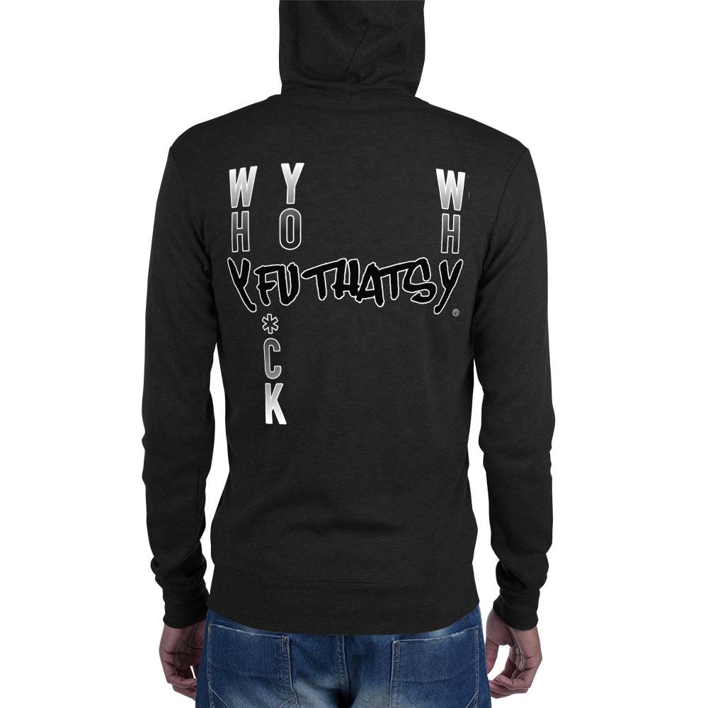 Unisex Zip Hoodie Spelled Out Y Fu Thats Y Yfuthatsy