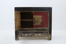 Load image into Gallery viewer, 1890’s vintage elm cupboard with painted design  