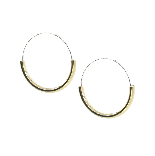 Twin Reflection - Brass and silver hoop earrings l A Bird Named Frank