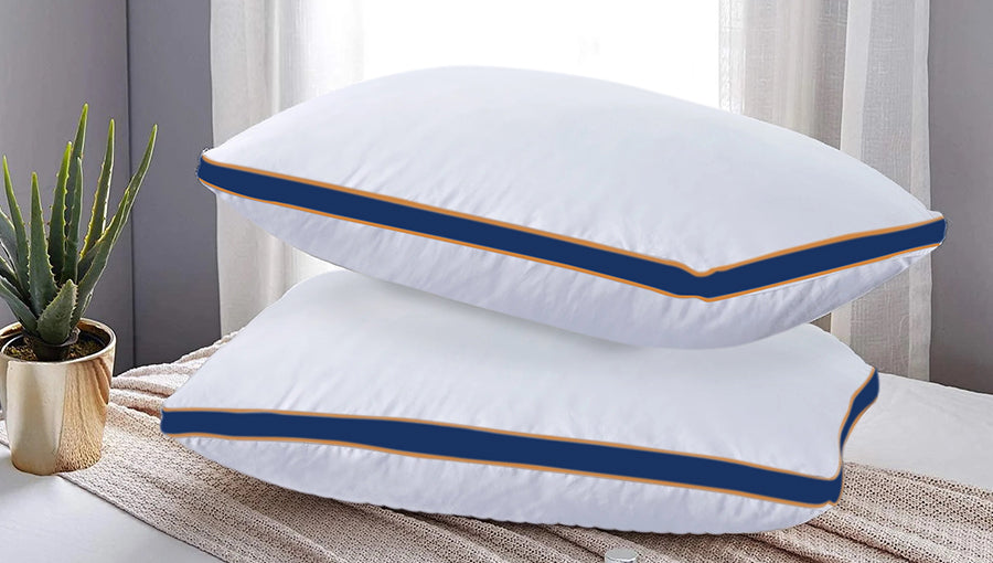 Mocassi 1200 Thread Count 100% Egyptian Cotton Stripe Hotel Pillows, Super  Plush Bed Pillows for Side Back & Stomach Sleepers, Cooling Gel-Infused  Filling, 2-PACK Standard/Queen Pillow Set 